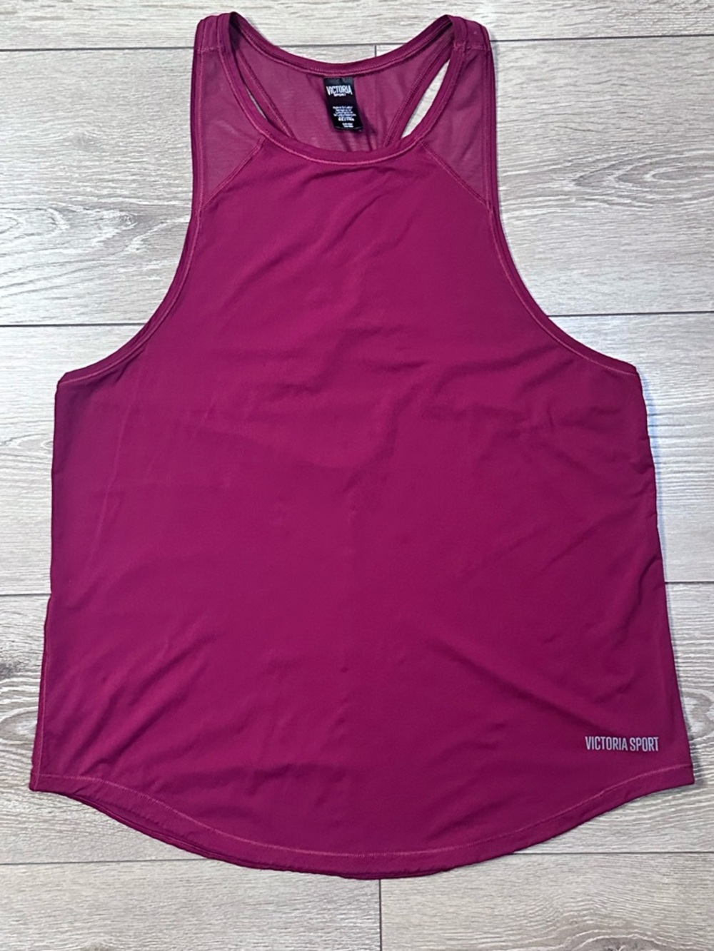 Victoria Sport Maroon Racerback Mesh Active Tank Top - Picture 3 of 12